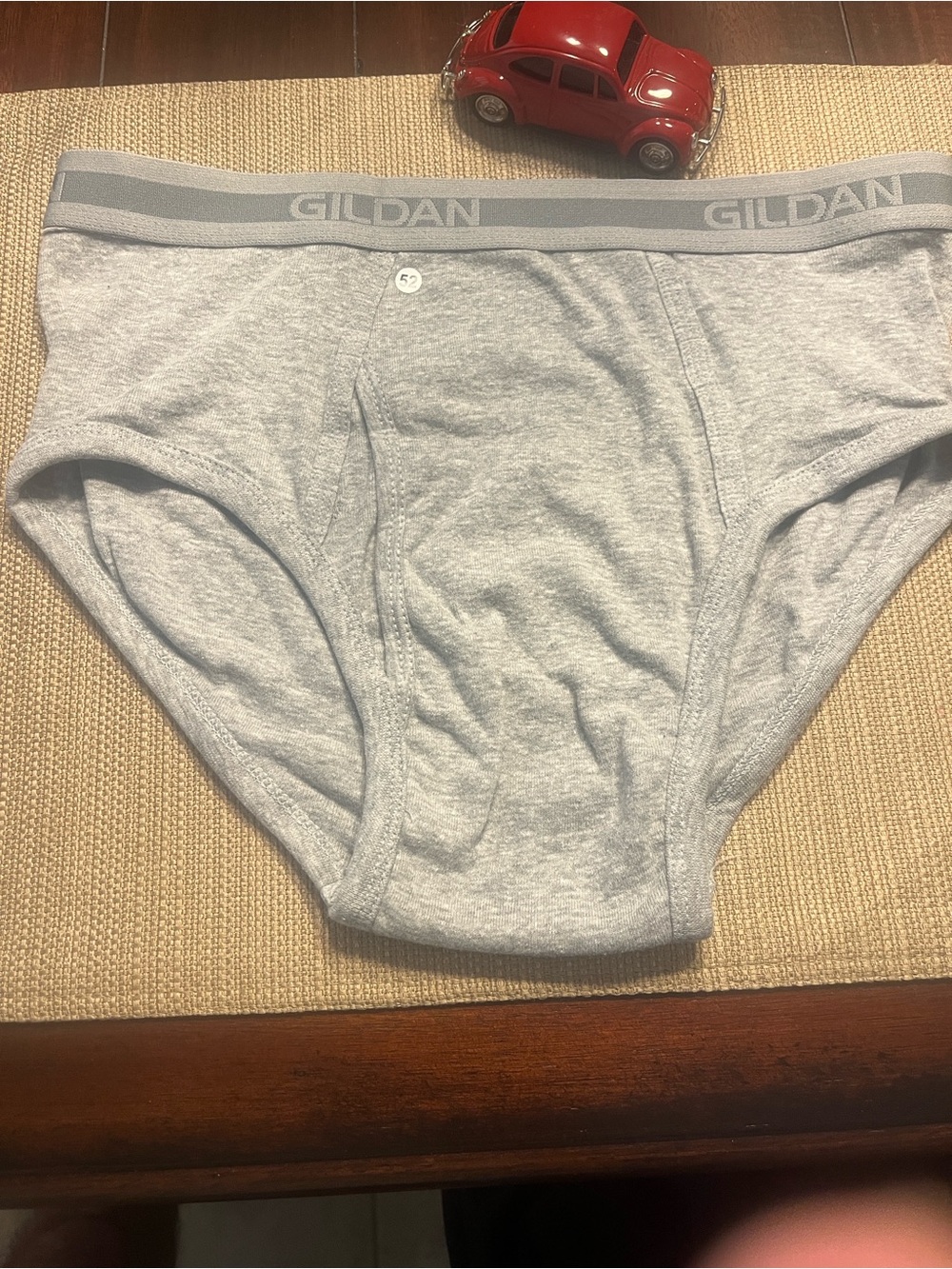 Item 42 Gildan Light Gray Men’s Cotton Briefs - small